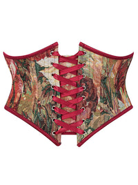 Charmian Women's Renaissance Vintage Floral Lace Up Corset Waist Belt Red Main Image