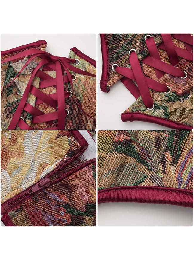 Renaissance Underbust Corset Belt Adjustable Lace Up Detail View