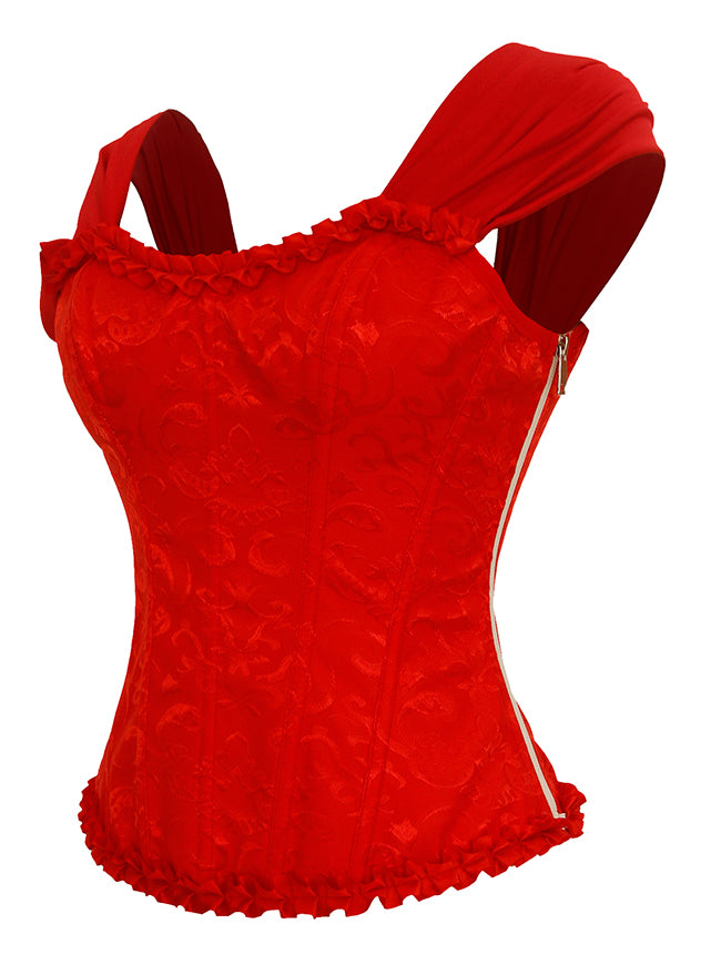 Corsé con cordones para mujer, estilo burlesque, para salir de fiesta. Vista detallada del top tipo bustier.