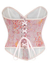 Daisy Printed Floral Lace Up Corset Back View