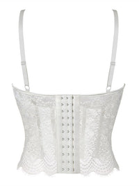 Women Floral Lace Push Up Bridal Corset Top Back View