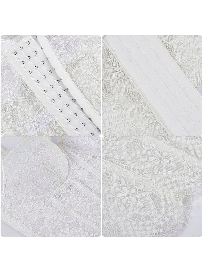 White Lace Corset Top Date Night Outfit for Women Detail View
