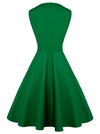 Polka Dot Print Rockabilly Dress for Christmas Holiday Back View