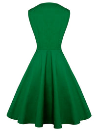 Rockabilly-Kleid mit Punktemuster für die Weihnachtsfeiertage, Rückansicht