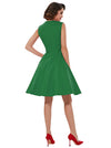 Vintage Rockabilly Dress with Plaid Patchwork Model View
