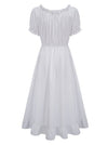 White Peasant Renaissance Fairy Dress for Party Back View
