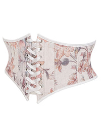 Ren Faire Small Embroidered Wide Corset Waist Belt Back View