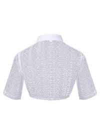 White Lace Oktoberfest Shirt Bavarian Costume Outfits Side View