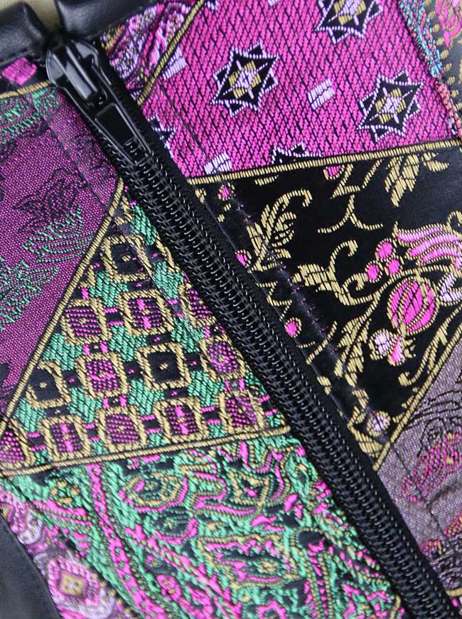 مشد الهالوين للرقبة العالية من الصلب اللولبي عتيق للنساء مع سترة وحزام متعدد الألوان لعرض التفاصيل