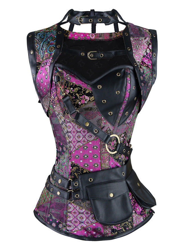 Steampunk Gothic Retro Spiral Steel Boned Corset Bustier Top Main Image