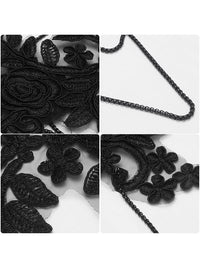 Black Lace Choker Necklaces for Women Victorian Detail View