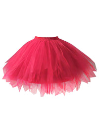 Vintage Red Elastic Waist Ballet Dance TuTu Halloween Costume Underskirt Main Image