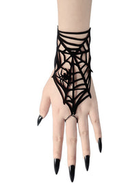 Women Spider Web Lace Wrist Cuff Side View