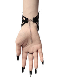 Gothic Gloves for Women Halloween Spider Bracelet Detail View