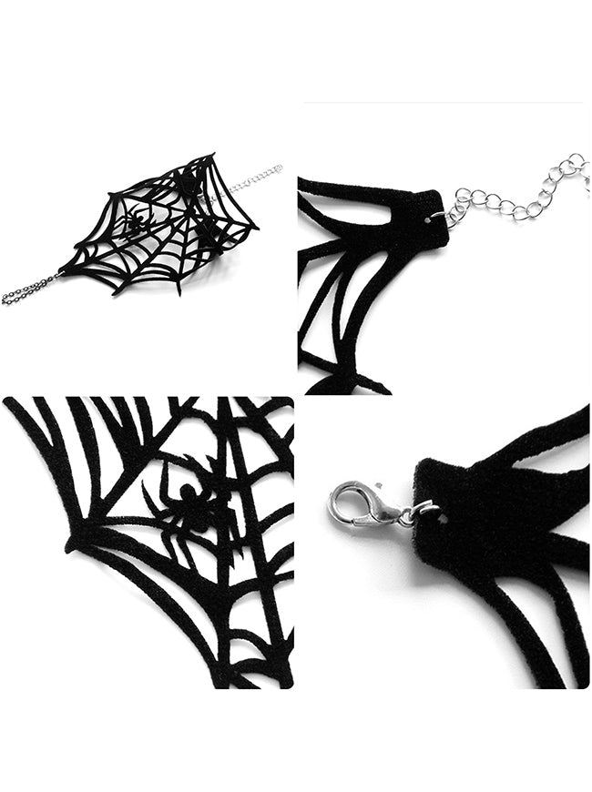 Emo Jewelry Black Adjustable Hand Chain Detail View