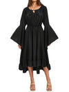 Black Renaissance Long Sleeve Flowy Dress Model View