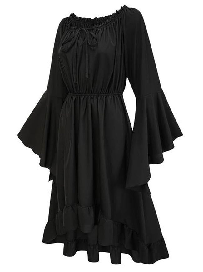 Women Ruffle Ren Faire Dress Side View