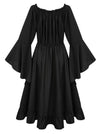 Women Renaissance Festival Costumes Bell Sleeve Dress Back View