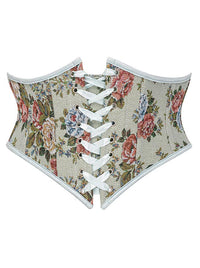 Charmian Women's Renaissance Vintage Floral Lace Up Corset Waist Belt Green Main Image