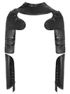 Women Black Leather Arm Guards Back View