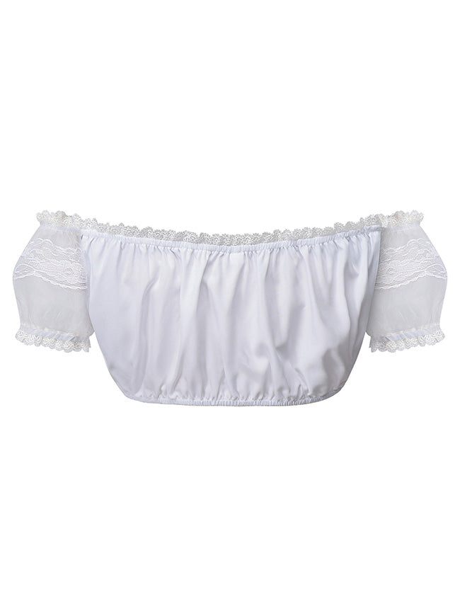 Women Off Shoulder Dirndl Blouse Crop Top Side View