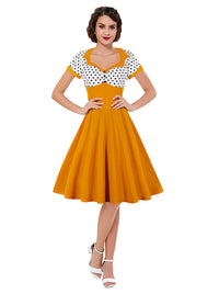 Vintage Short Sleeve Cocktail Dress Model View