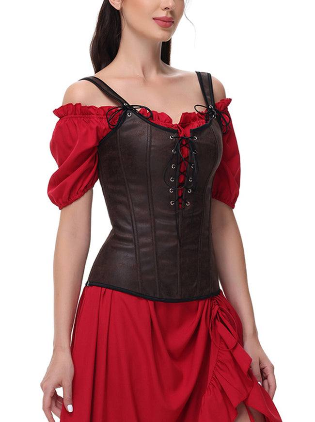 Medieval Overbust Corset Vest Detail View