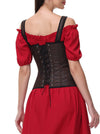 Women Faux Leather Corset Top with Zipper Detail View