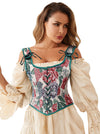 Women Vintage Flower Corset Top Model View