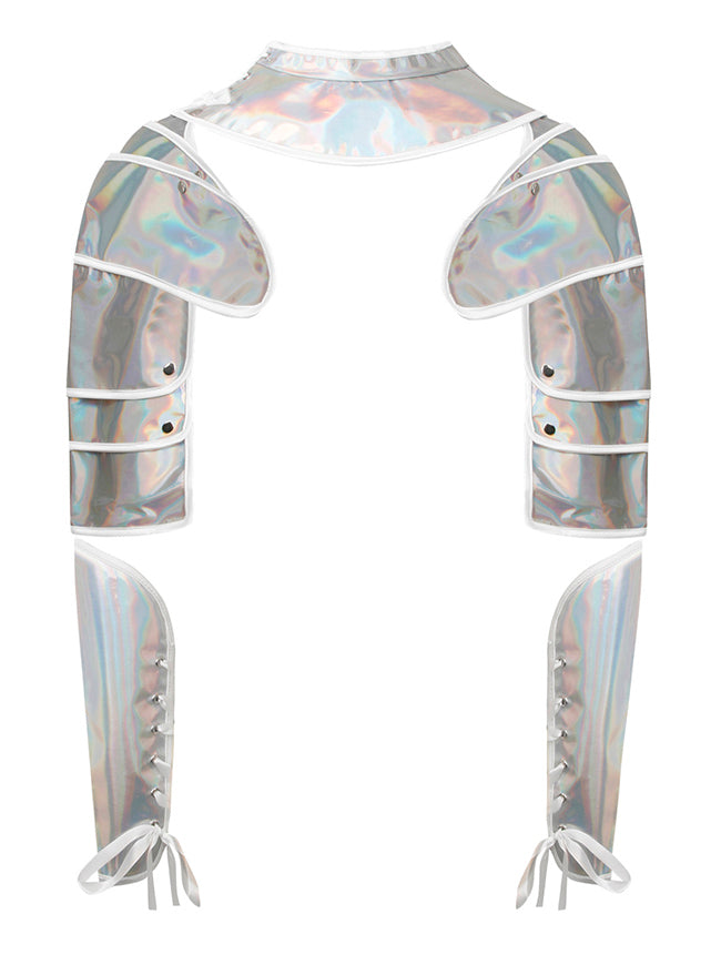 Women Viking Accessories Leather Bracers Back View