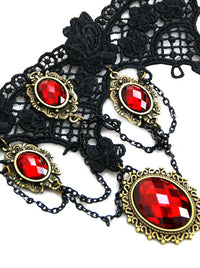Retro Renaissance Rhinestone and Alloy Choker Necklaces Corset Accessories