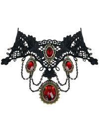 Steampunk Accessories Costume Cosplay Lace Choker Beads Chain Decorative Necklace