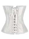 White Wedding Overbust Bustier Top Lace-up Corset Back View