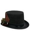 Steampunk Metal Gears Masquerade Party Top Hat Back View