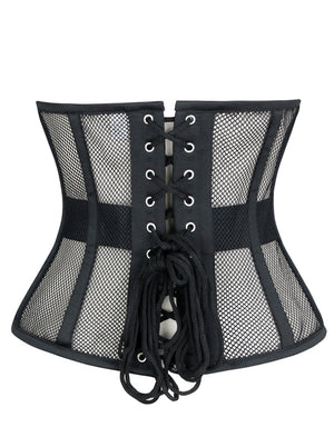 Breathable Mesh Underbust Corset Waspie Back View