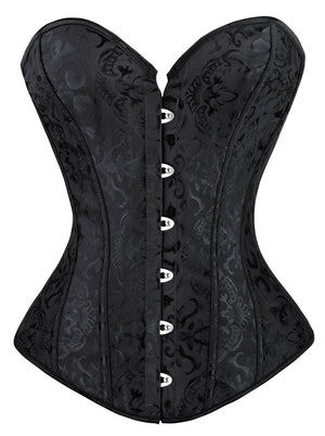 Vintage Jacquard Sweetheart Strapless Overbust Corset