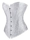 Vintage Jacquard Wedding Strapless Overbust Corset Side View