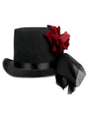 Gotik Üst Şapka Qızılgül Dişli Masquerade Üst Şapka
