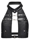 Steampunk Halter Sleeveless Backless Leather Tank Top
