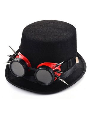 Steampunk Detachable Goggles Top Hat