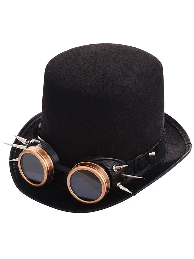 Steampunk Accessory Detachable Goggles Top Hat