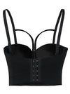 Fashion PU Leather Corset Bustier Crop Top Bra Back View