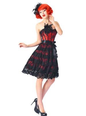 Steampunk victorien gothique Halloween robe de corsage en dentelle bustier en couches