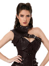 Steampunk Costume Accessories PU Leather One-Shoulder Shrug Jacket Armor Model View
