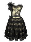 Burlesque - Robe corset bustier en dentelle à superposition de dentelle sans bretelles