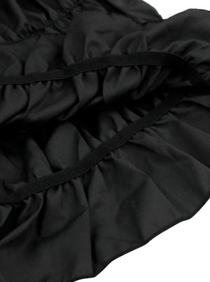 Cotton Long Sleeve Peasant Medieval Renaissance Black Lace Blouse Top Detail View