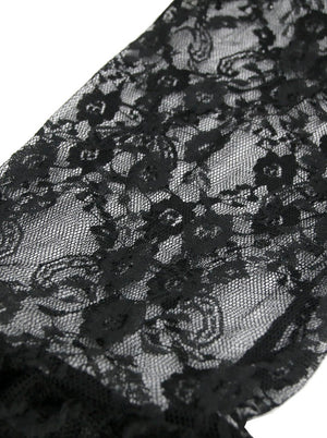 Black Victorian Gothic Sexy Lace Off The Shoulder Ladies Gothic Top for Women Detail View