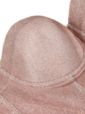 Steampunk Sparkle Shimmer Corset Bustier Crop Top B Cup Clubwear Party Bra Detail View