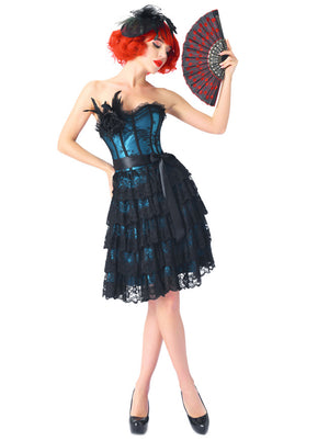 Costume de danse Overbust Lace Up Waist Training Bustier Corset Top Dress