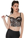 Sexy motif léopard Push Up Bustier Crop Top Clubwear Party Bra Modèle Vue